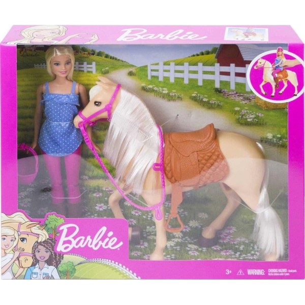 Muñeca Barbie Con  Caballo