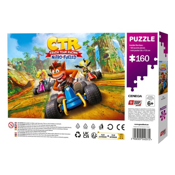 Crash Bandicoot Puzzle Kids Team Racing Nitro-Fueled (160 piezas)
