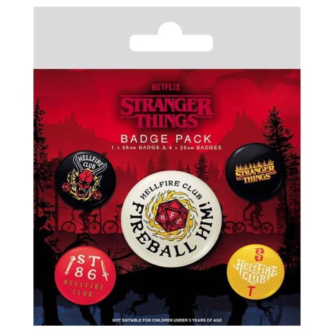 PACK DE CHAPAS HELLFIRE CLUB STRANGER THINGS 4