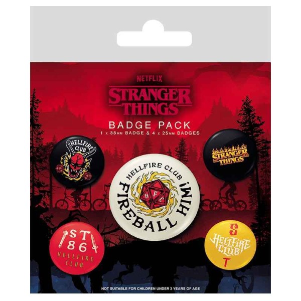 PACK DE CHAPAS HELLFIRE CLUB STRANGER THINGS 4