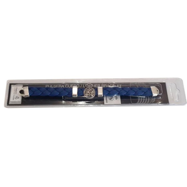 REAL MADRID PULSERA TRENZA CUERO