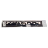 REAL MADRID PULSERA TRENZA CUERO BLANCO-NEGRO