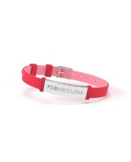 REAL MADRID PULSERA TRENZA CUERO BLANCO-NEGRO