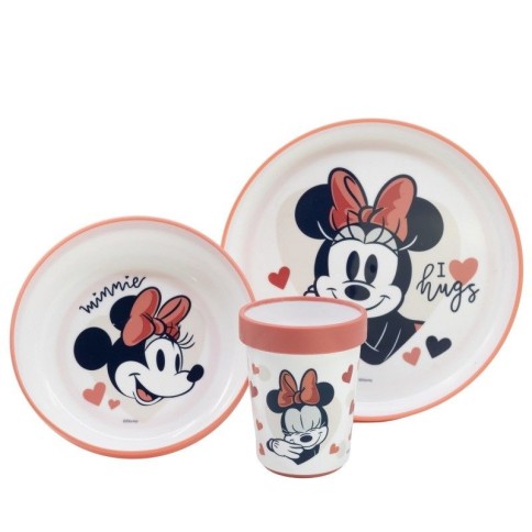SET 3PCS VAJILLA ANTIDESLIZANTE MINNIE