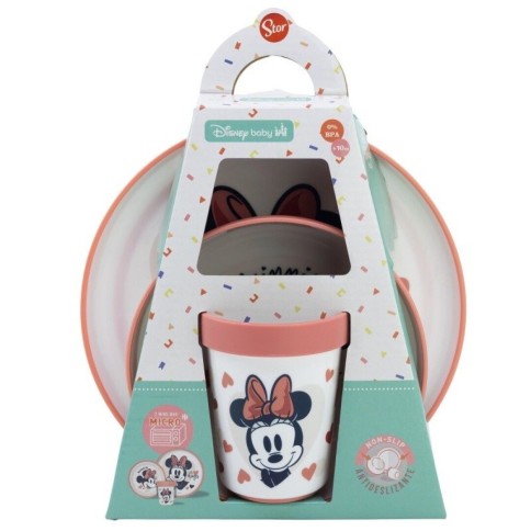 SET 3PCS VAJILLA ANTIDESLIZANTE MINNIE