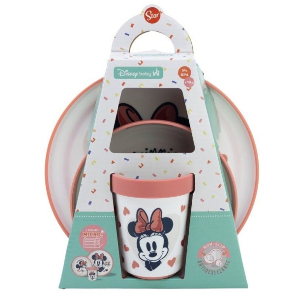 SET 3PCS VAJILLA ANTIDESLIZANTE MINNIE