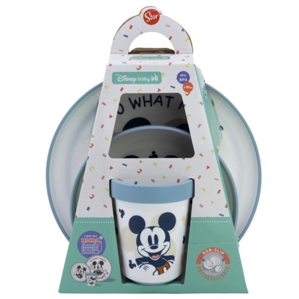 SET 3PCS VAJILLA ANTIDESLIZANTE MICKEY