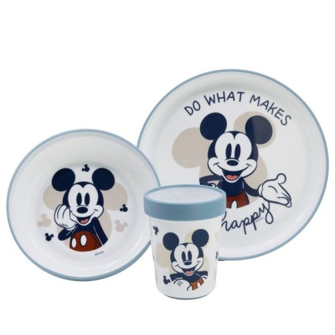 SET 3PCS VAJILLA ANTIDESLIZANTE MICKEY